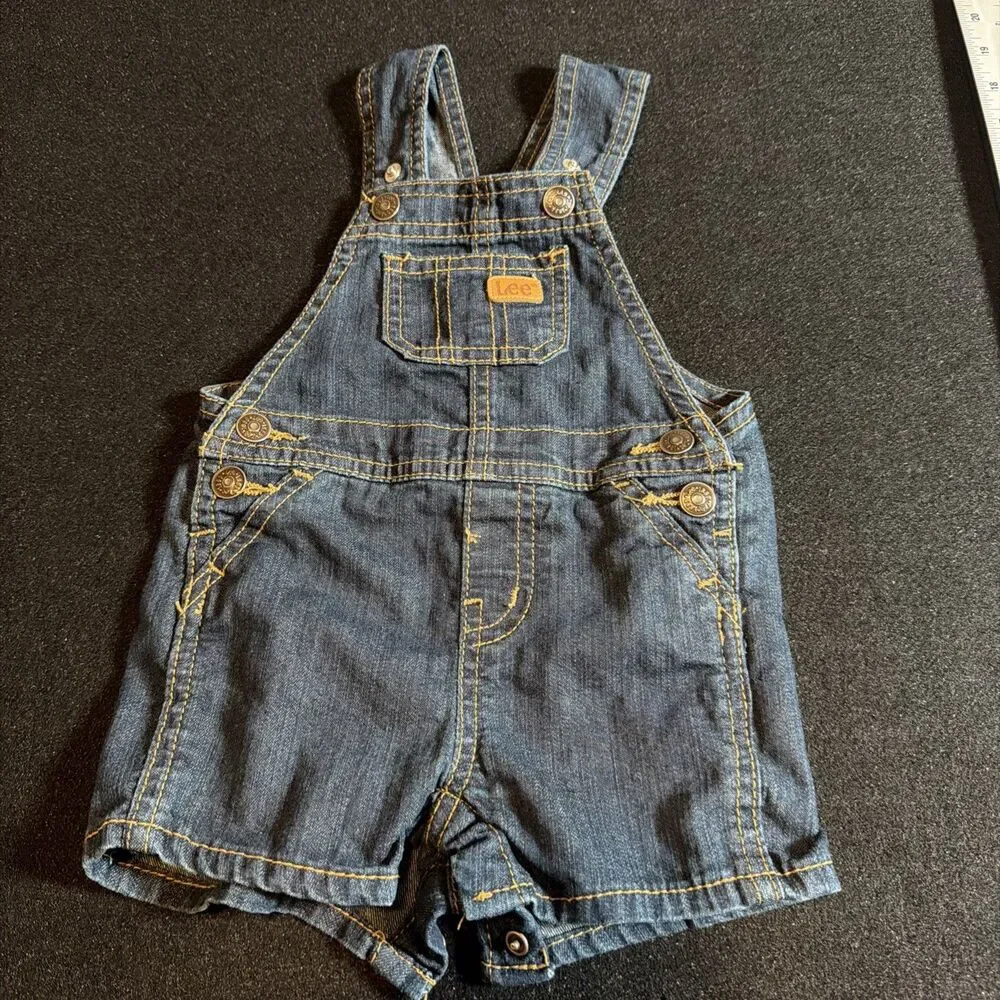 Lee 3-6 Months Baby Denim Shortalls Overalls Jean Girls Boys One Piece -171